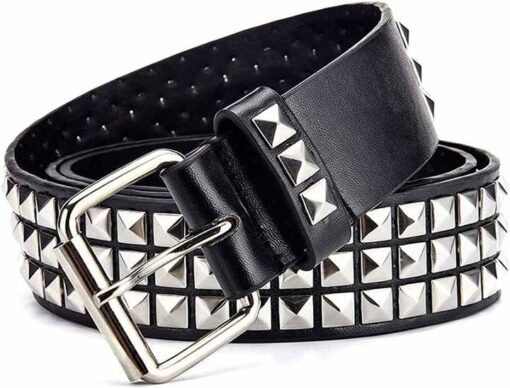 Wholesale Metal Punk Rock Rivet Belt With Bright Pyramid PU Leather Threads Studded Black Goth Belt Strap for Women Men - Image 3