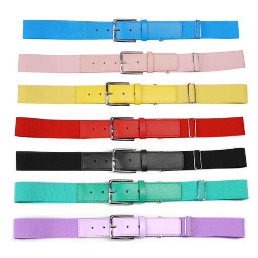 Wholesale Elastic Stretch Braided Softball Belt PU Leather Adjustable Youth Sports Belts Uniform Baseball Belt for Men Women - Image 2