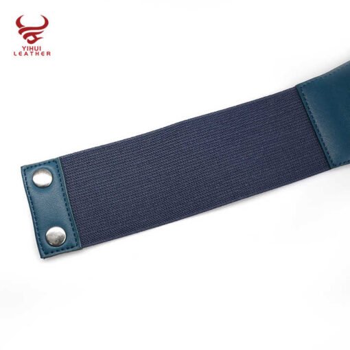 2022 New Design Women 3-metal Buckles Stretch Elastic Waist Wide Belt Woman Cinturones - Image 4