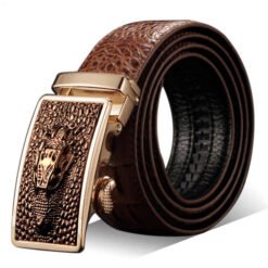 Automatic Diamond Buckle Belt Men's Casual Alligator Split Leather Belt Print Buckle Cowhide Crocodile Leather Belts Men
