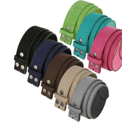 Customized Pure Cowhide Leather No Buckle Belts Replacement Full Leather Waist Belts Needle Buckle Suede Leather Belt Men - Image 2