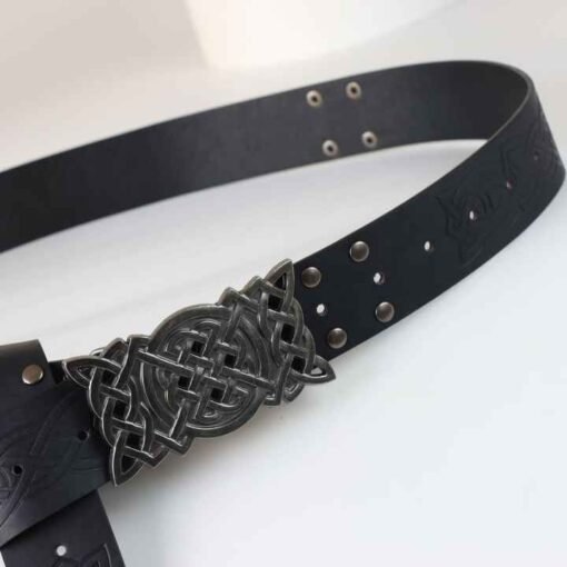 Studded Renaissance Knight Belt Embossed PU Leather O Ring Belt Viking Costume LARP Accessories Medieval Viking Belt for Men - Image 3