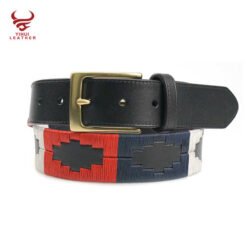 Custom Sport Full Grain Belts Boys Emboss Genuine Leather Riding Equestrian Argentinian Embroidery William Polo Leather Belt Men