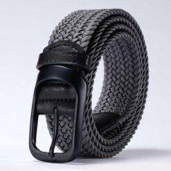 Wholesale Nylon Work Belts for Pants Shorts Elastic Braided Stretch Causal Men Belts 3.4CM Elastic Knitted Golf Belts for Adult