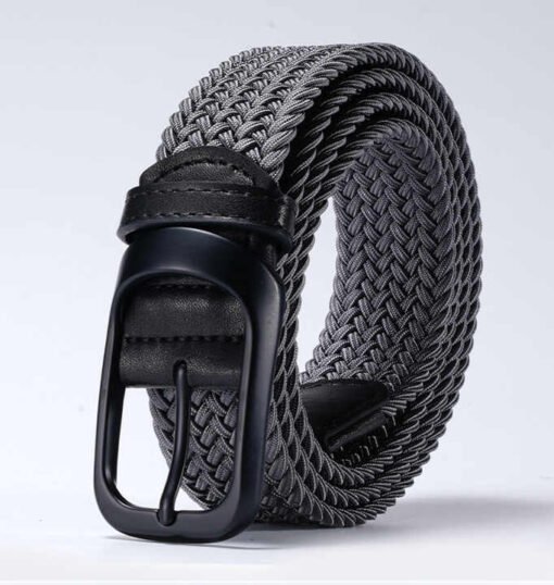 Wholesale Nylon Work Belts for Pants Shorts Elastic Braided Stretch Causal Men Belts 3.4CM Elastic Knitted Golf Belts for Adult
