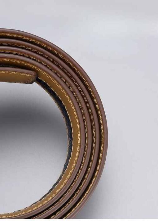 New Arrival Luxury Designer Cowhide Leather Slide Ratchet Waist Belts Genuine Leather Men Belt With Automatic Click Buckle - Image 6