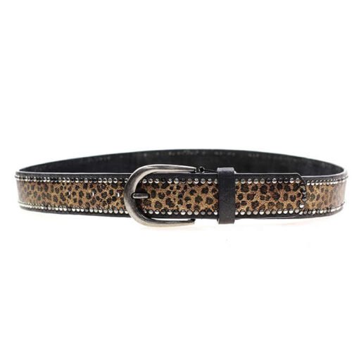 Designer Fall Leopard Pattern PU Leather Western Cowboy Belt Men Personality Alloy Pin Buckle Studded Rivets Jeans Belt Women - Image 4