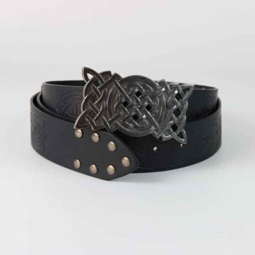 Studded Renaissance Knight Belt Embossed PU Leather O Ring Belt Viking Costume LARP Accessories Medieval Viking Belt for Men - Image 2