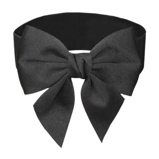2024 Fashion Lady Wide Waistbands Elastic Stretchy Belt Double Metal Buckle Waistband Bow Corset Belt for Women - Image 6