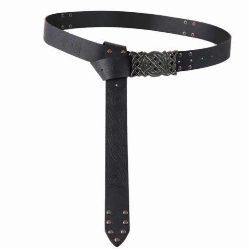 Studded Renaissance Knight Belt Embossed PU Leather O Ring Belt Viking Costume LARP Accessories Medieval Viking Belt for Men - Image 5