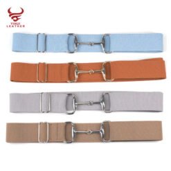 Designer Horse Rider Elastic Belts With Shinny Clasp Buckle Equestrian Elastic Belt Girls