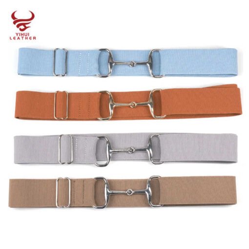 Designer Horse Rider Elastic Belts With Shinny Clasp Buckle Equestrian Elastic Belt Girls