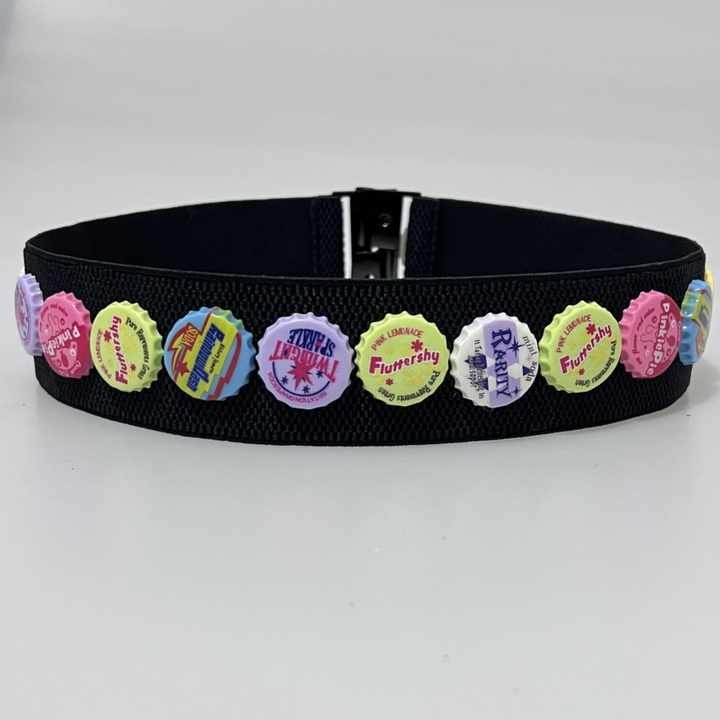 Custom Fashion Women Stretchy Waist Belt Elastic Skinny Belt for Ladies 2025 New Designer Punk Studded Wine Bottle Cap Belt - Image 2