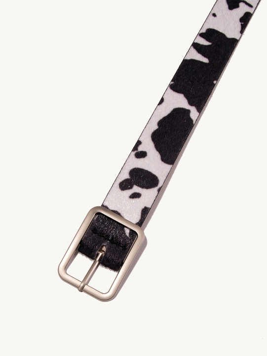 Wholesale Artificial Horse Hair Belts for Women Alloy Buckle Cow Pattern Waist Belt Fashion Faux Horse Hair Belt for Girl Ladies - Image 5