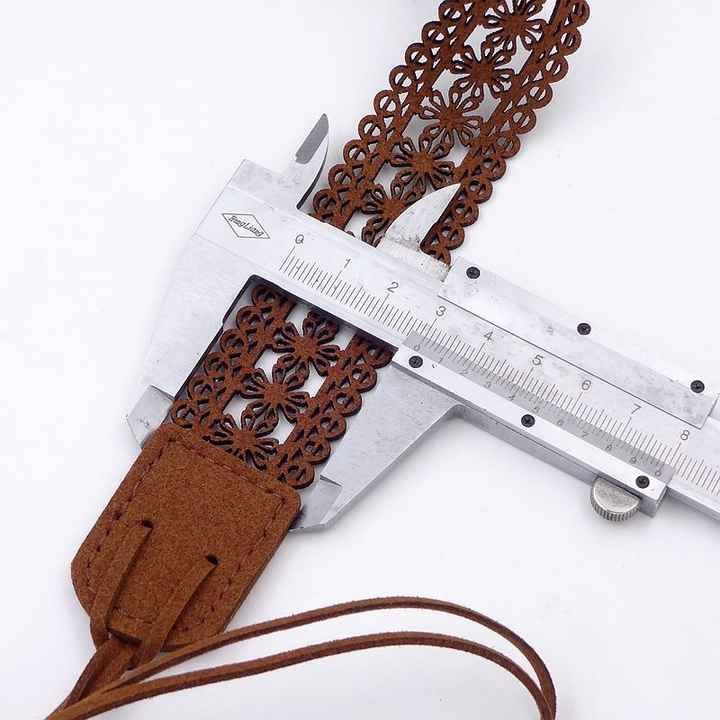 Fashion Bohemian Chain Wood Braided Knotted Tassel Waist Belt PU Leather Flower Hollow Rope Chain Belt for Girls Skirt Dress - Image 2