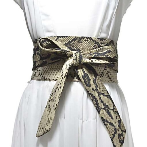 Custom Sexy Snake Plus Size Ladies Dress Leopard Belt Big Waist Solid PU Leather ultra Wide Women OBI Belts - Image 2