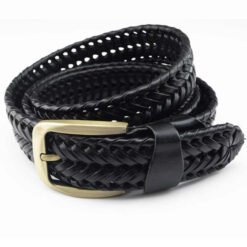 2022Custom Bonded Woven Braided Genuine Leather Belt for Women Men Dress Belt