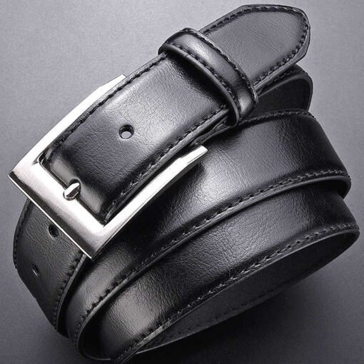 Wholesale Pin Buckle Genuine Leather Strap for Men Casual 100% Cow Leather Uniform Men Trouser Belt With Single Prong Buckle