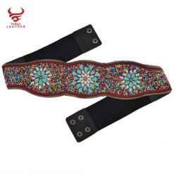 2020wholesale Custom Fahion Bohemia Elastic Belts Resin Dress Fancy Belt for Women