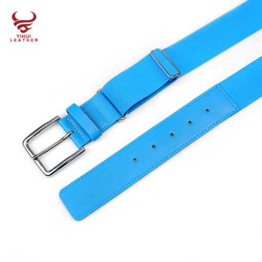 Multiple Colors Adjustable Elastic Uniform Adult Softball Belt One Size Fits Most Elastic Strength Baseball Belt With Leather T - Image 4