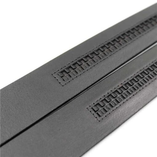 Customized Logo Ratchet Genuine Leather Belts Straps Man Automatic Detachable Jeans Belt PU Leather Straps for Men - Image 2