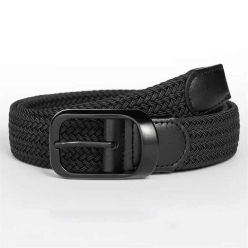 Wholesale Nylon Work Belts for Pants Shorts Elastic Braided Stretch Causal Men Belts 3.4CM Elastic Knitted Golf Belts for Adult - Image 2