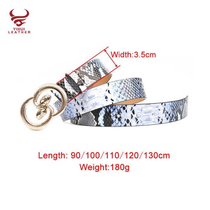 Woman Belt Designer Famous Brand Snake Buckle PU Belt Lady Dress Leather CC Belts - Image 2