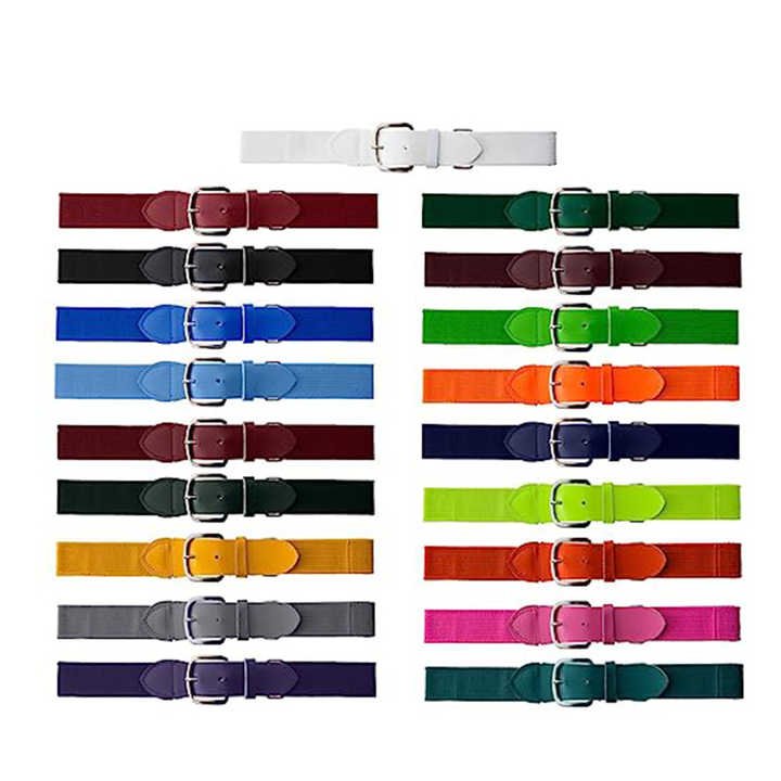 Wholesale Adult and Youth Softball Uniform Belts PU Leather Belt Elastic Stretch Braided Baseball Golf Belt for Men and Women