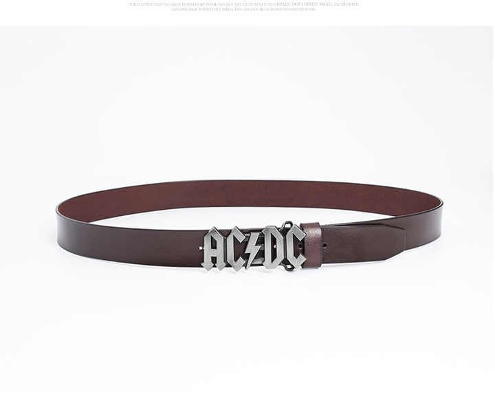 Hot Sale Genuine Cowhide Leather Straps Customized Logo Belt Luxury Black Zinc Alloy Letter Buckle Belt for Men - Image 5