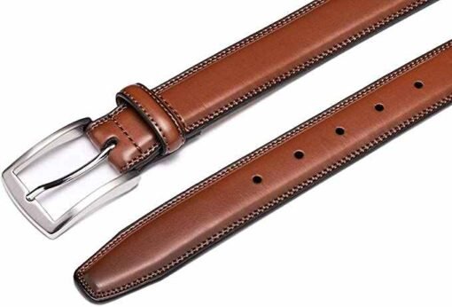 High Quality Classic Design Leather Belt for Business Work Men Leather Belt Alloy Pin Buckle Genuine Leather Belt for Men Pants - Image 4