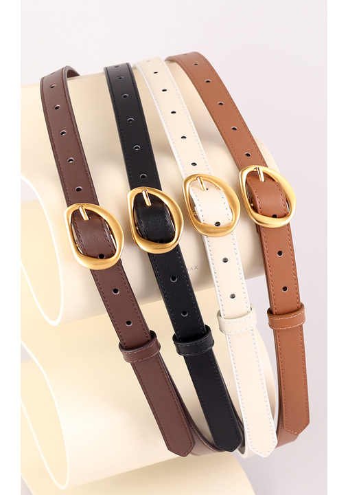 New Style Solid Color Soft Cowhide Leather Women Jeans Waist Belt Fashion Girls Dress Genuine Leather Belt With Irregular Belt - Image 2