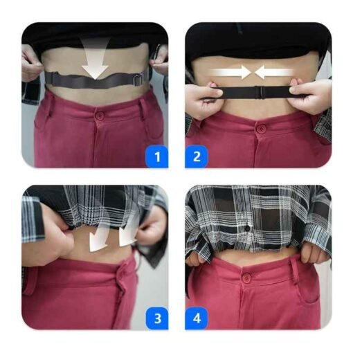 Elastic Crop Band for Younger T-Shirts Tuck Band Crop Tops Blouses for WomanTuck Band No Show Invisible Women's Stretch Belt - Image 5