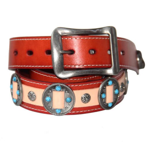 High Quality Pin Buckle Genuine Leather Punk Goth Biker Waist Belt Designer New Fashion Chrome Conchos Studded Belt for Adult - Image 3