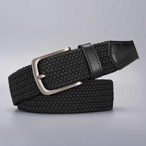 New Canvas Elastic Golf Belt Birthday Gifts Casual Jeans Pants Fabric Woven Belts Elastic Stretch Knitted Leather Belts for Men - Image 5