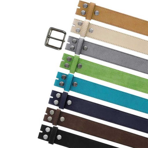 Customized Pure Cowhide Leather No Buckle Belts Replacement Full Leather Waist Belts Needle Buckle Suede Leather Belt Men - Image 3