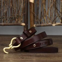 Wholesale Fashion Girls Genuine Leather Waist Belt With Hook Buckle Retro Cowhide Leather Strap for Women